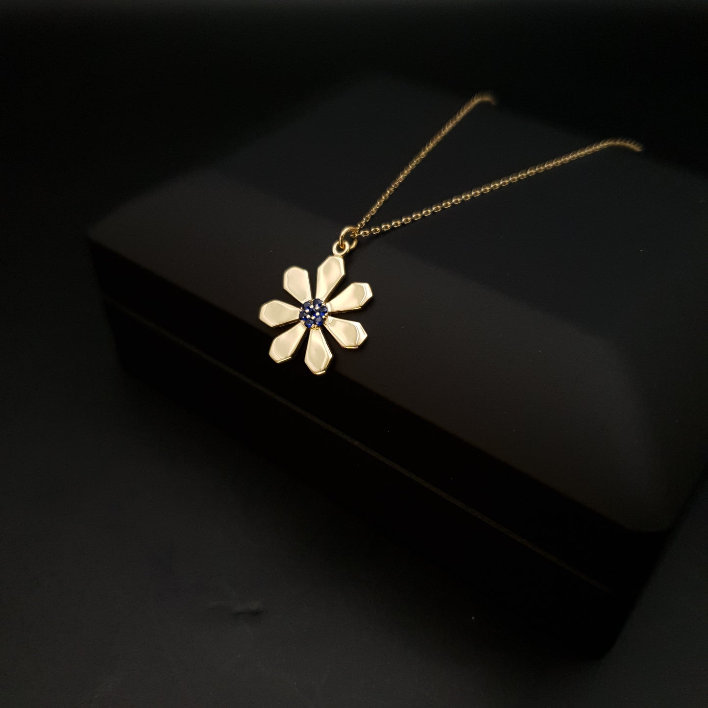 18K Real Gold Daisy Flower necklace, Daisy Flower pendant, Papatya Pendant, Best Gift For Her, Birthday Gift,