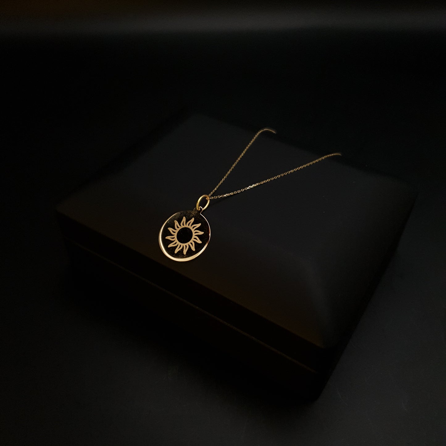 18K Real Gold Sun Symbol Necklace, Sun Symbol Pendant, Sun Charm Necklace, best gift for her, Birthday Gift, Valentine Gift,