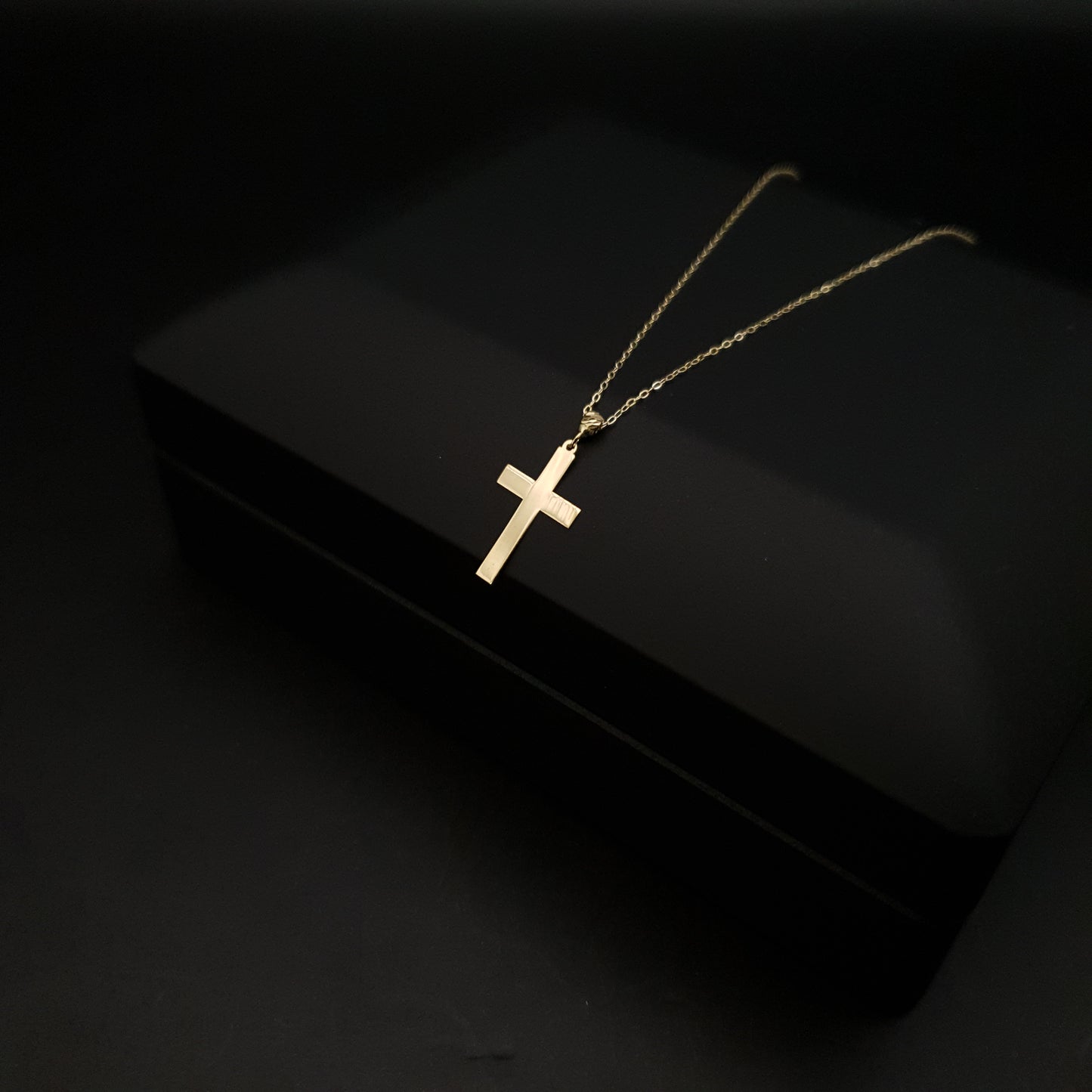 14K Real Gold Cross Necklace, Gold Cross jewelry. His cross present.Gold Cross baptism gift Engagement,Anniversary gift