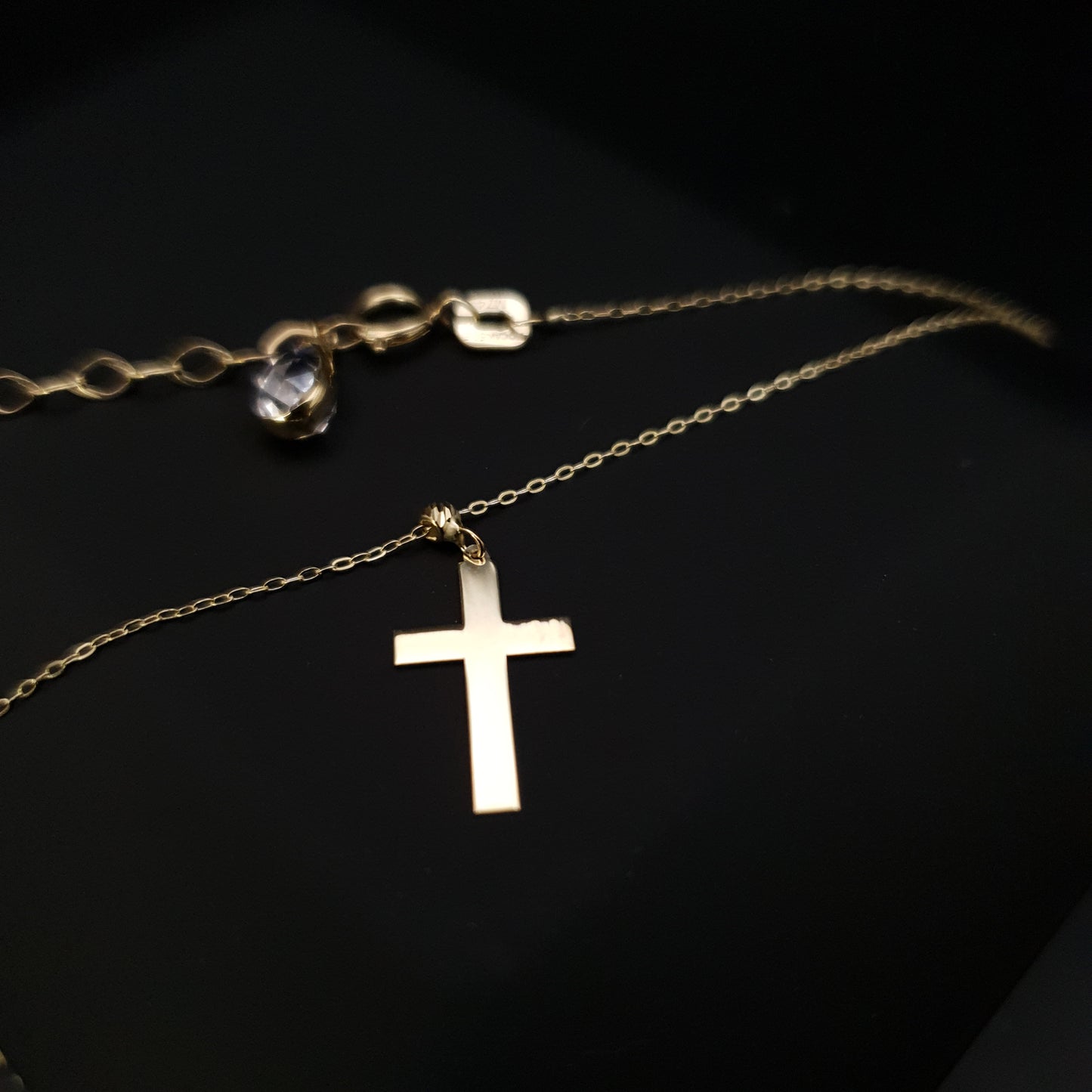 14K Real Gold Cross Necklace, Gold Cross jewelry. His cross present.Gold Cross baptism gift Engagement,Anniversary gift