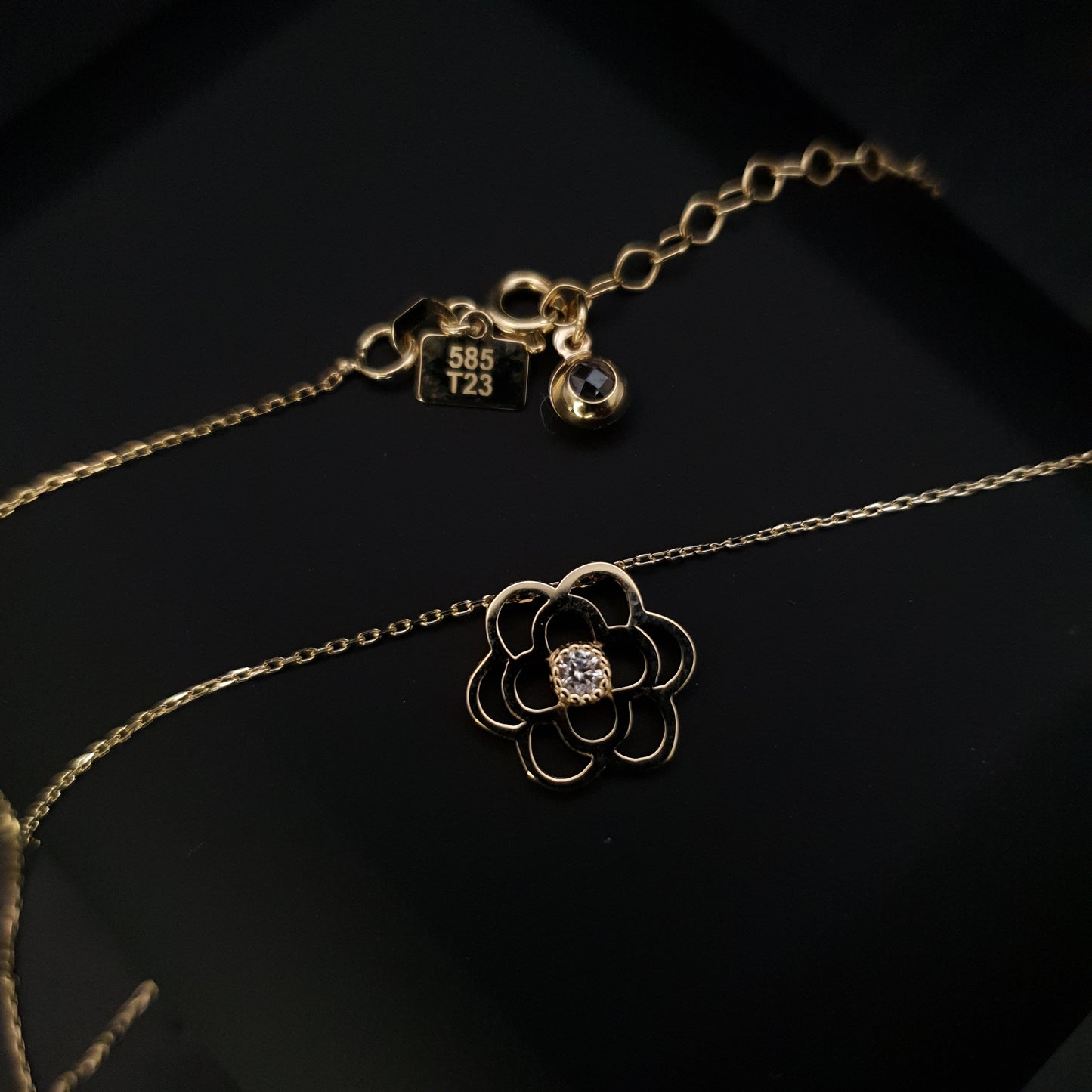 14K Real Gold Rose Floral flower Necklace, Rose Flower pendant, best gift for her, birthday gift, Floral Rose Flower,