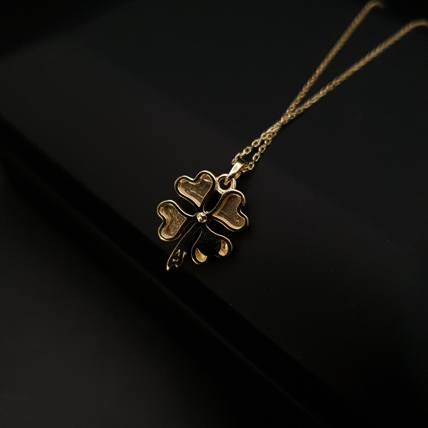 14K Real Gold Good luck necklace, Gold Clover necklace, Four leaf clover necklace, Lucky pendant necklace,Gift for Her, Birthday gift