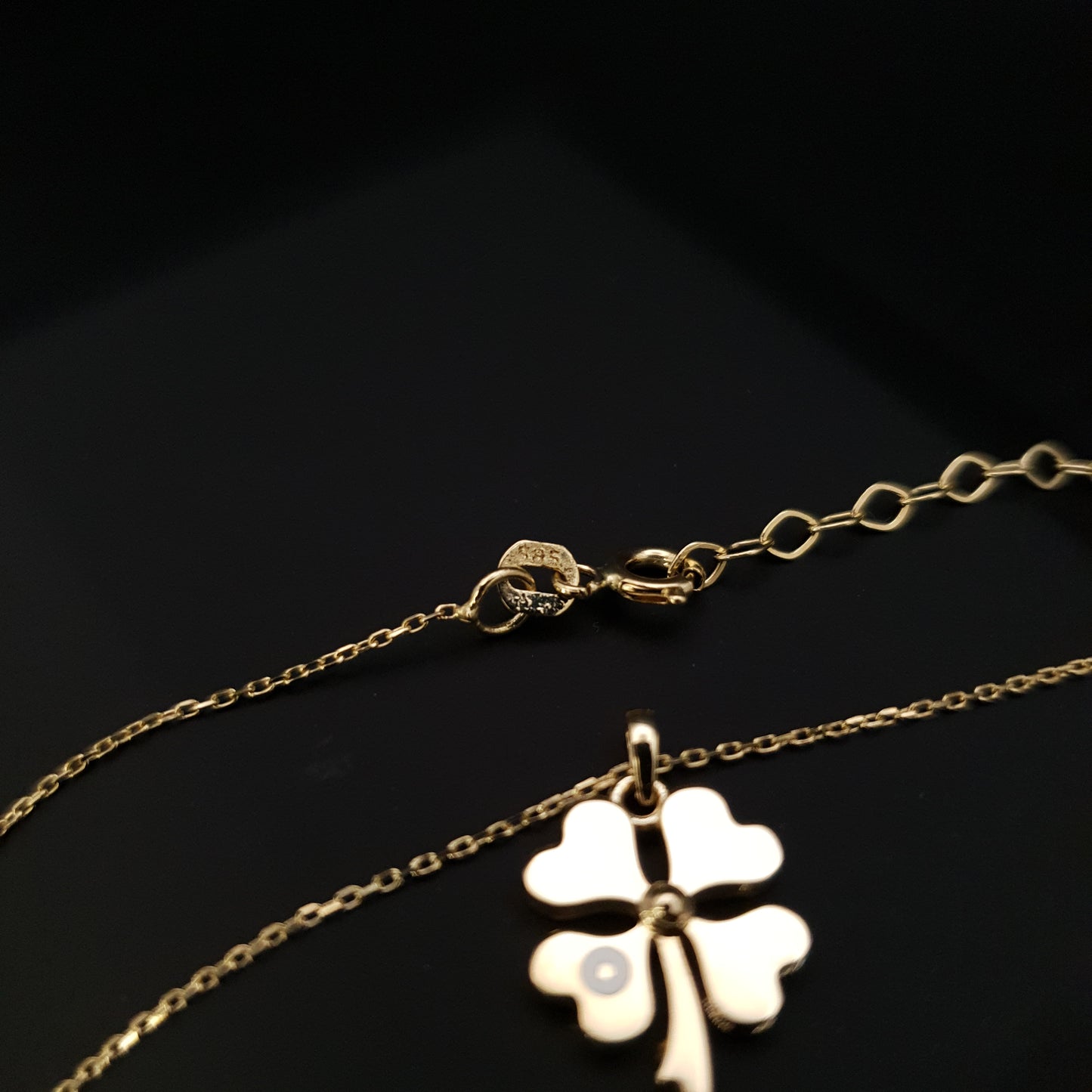 14K Real Gold Good luck necklace, Gold Clover necklace, Four leaf clover necklace, Lucky pendant necklace,Gift for Her, Birthday gift