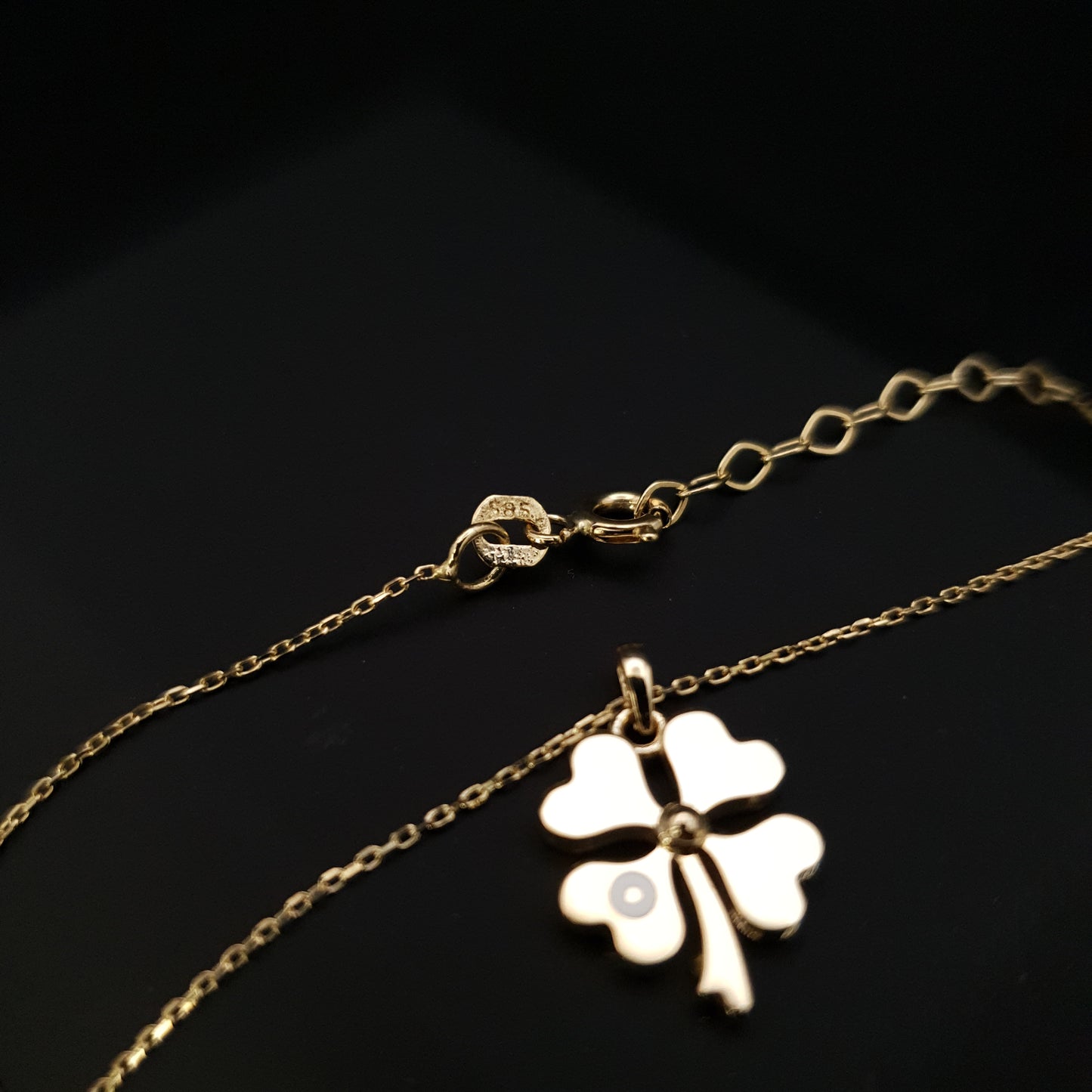 14K Real Gold Good luck necklace, Gold Clover necklace, Four leaf clover necklace, Lucky pendant necklace,Gift for Her, Birthday gift