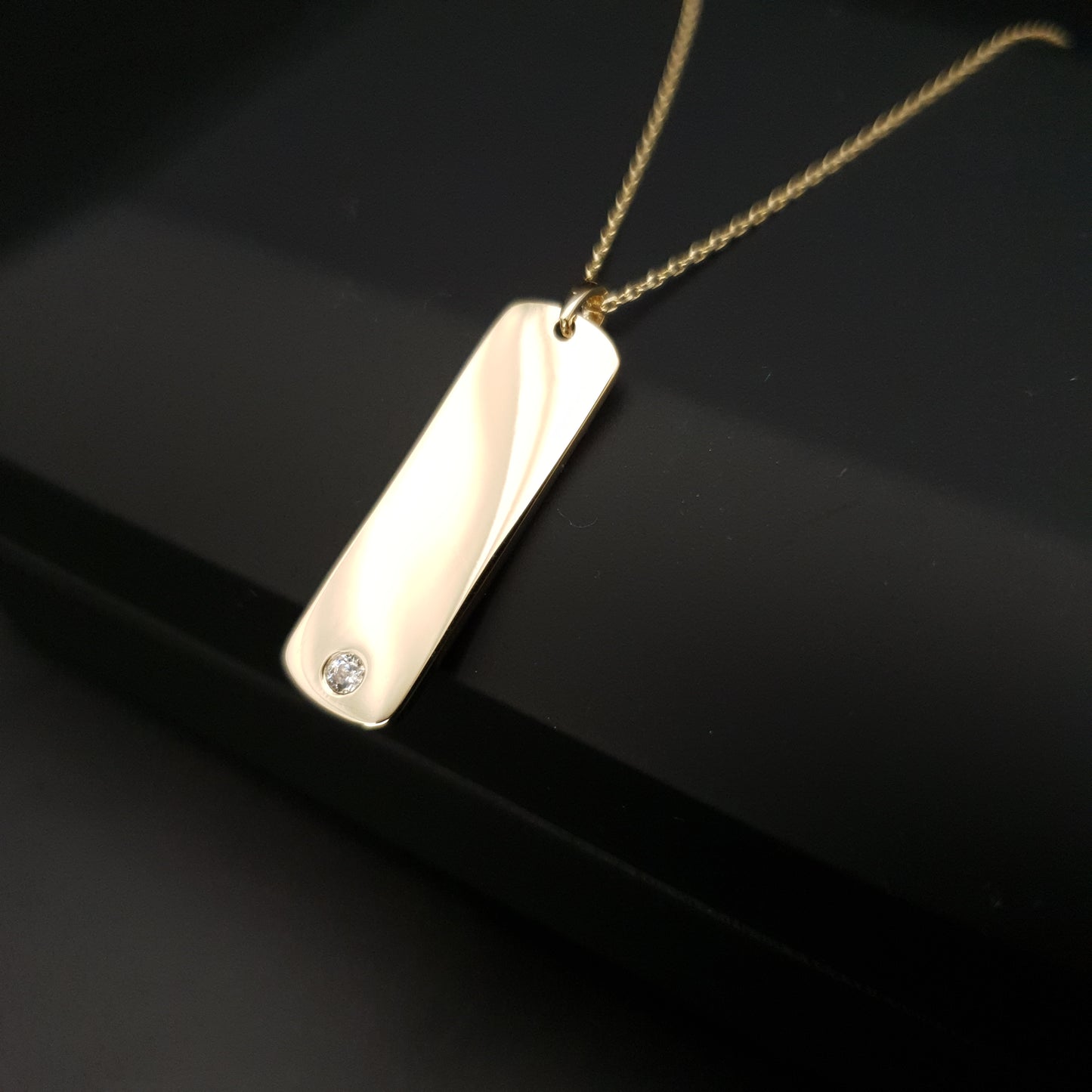 14K Real Gold Plate Necklace, Plate pendant, Charm Necklace, Best gift, Gift for her, Birthday gift,