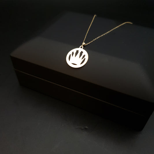 14K Real Gold Charm Crown Necklace, Crown pendant, Charm Necklace, Gift for her, Birthday gift, Best Gift,