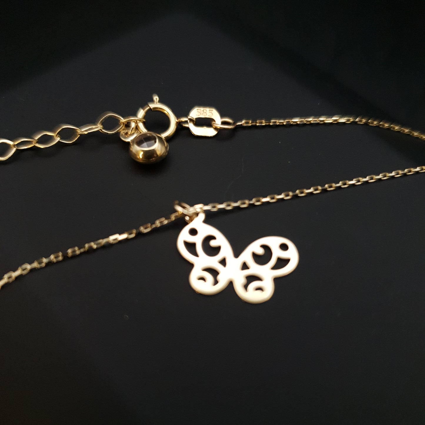 14K Real Gold Mini Butterfly Necklace, Butterfly Pendant, Small Butterfly, charm Necklace, best gift for her, Birthday gift,