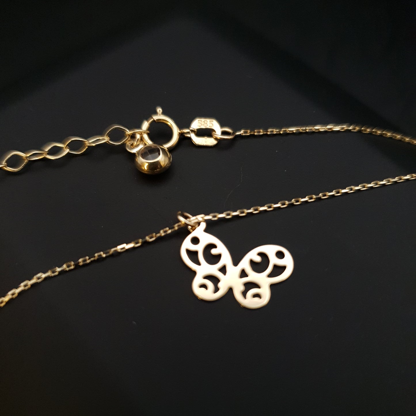 14K Real Gold Mini Butterfly Necklace, Butterfly Pendant, Small Butterfly, charm Necklace, best gift for her, Birthday gift,