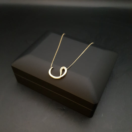 18K Real Gold Vav Letter Necklace, V Letter in Persian, Vav Letter Pendant, V letter in Persian, Best gift for her, Birthday gift