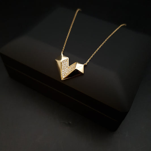 18K Real Gold Diamond Heart Necklace, Diamond Heart Pendants, Heart Shape, Best Gift for Her, Birthday Gift, Gold Heart,