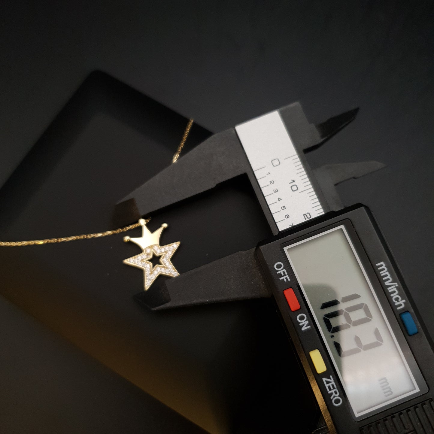 18K Real Gold King Star Necklace, King Star Pendants, Gold Star With Diamonds,  Best Gift For Her, Birthday Gift, Charm Necklace,