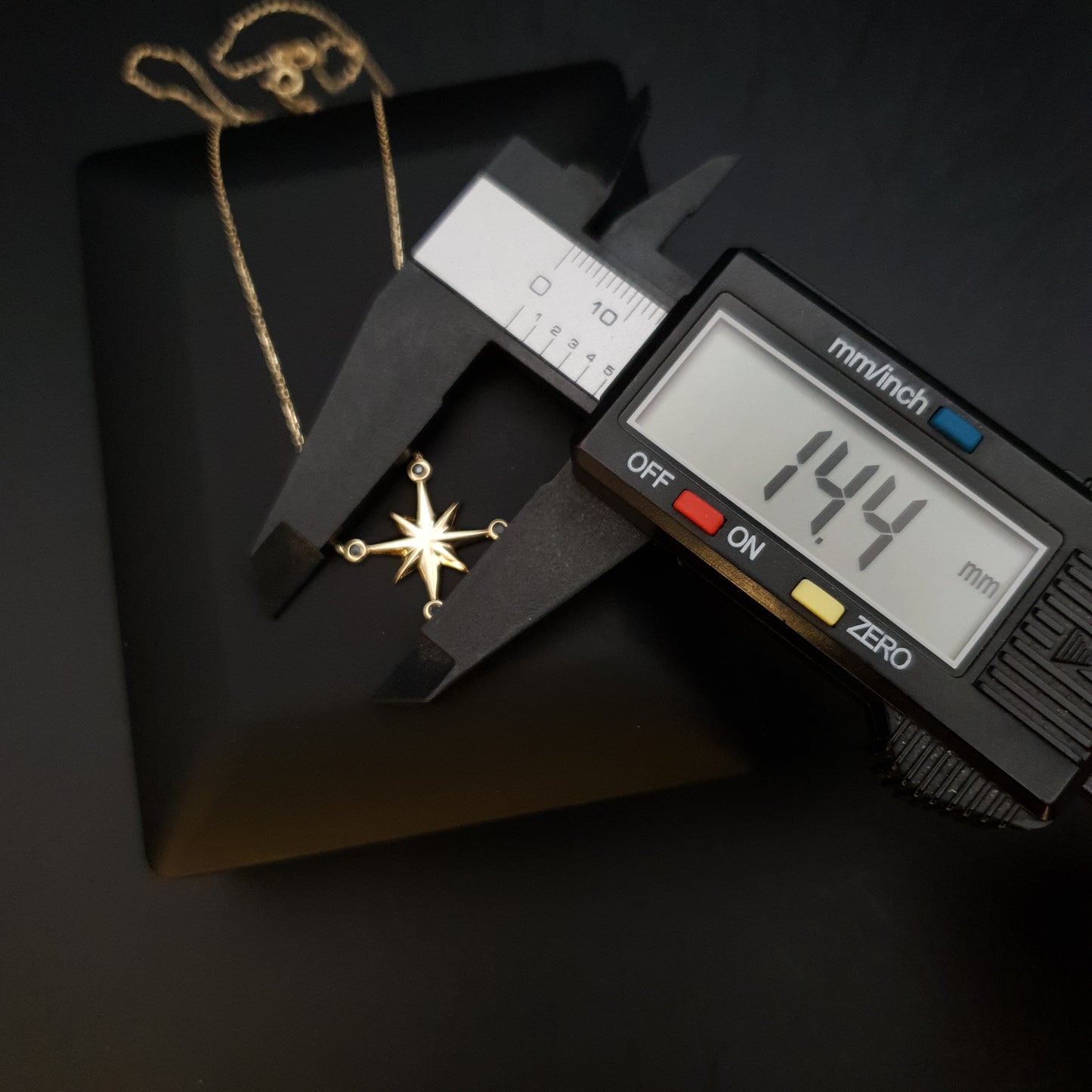 18K Real Gold North Star Necklace, North Star Pendant, Best Gift For Her, Charm Necklace, Birthday Gift, Gold North Star,