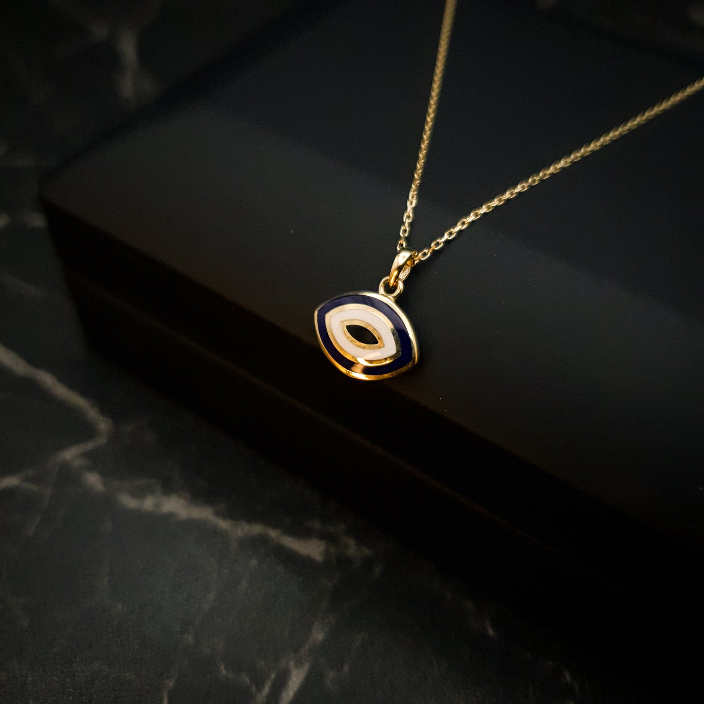 18K Real Gold Evil Eye Necklace(2 Side), Gold Evil Eye, High Quality Gold, 2 color, best gift for her, birthday gift, Evil Eye Necklace,