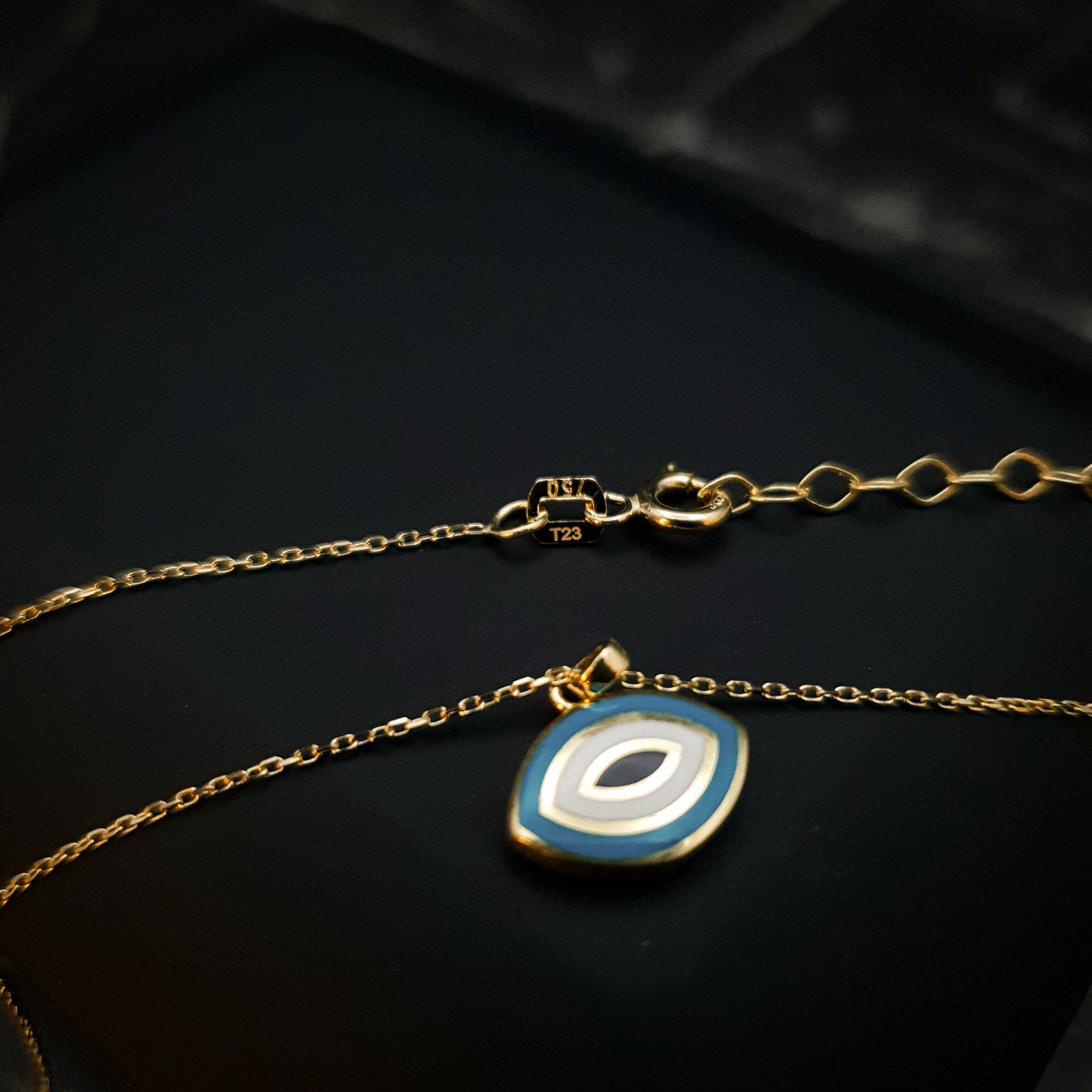 18K Real Gold Evil Eye Necklace(2 Side), Gold Evil Eye, High Quality Gold, 2 color, best gift for her, birthday gift, Evil Eye Necklace,