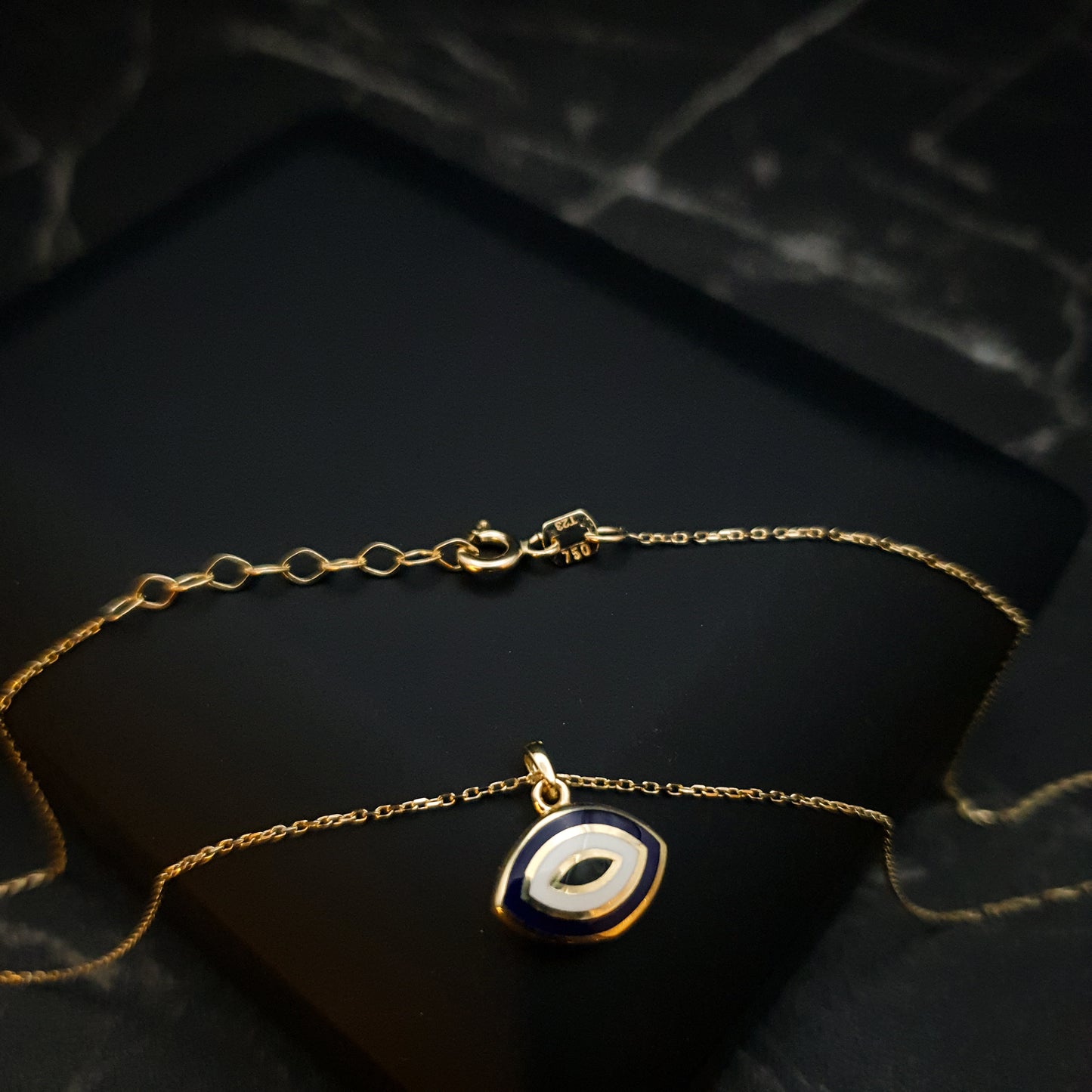 18K Real Gold Evil Eye Necklace(2 Side), Gold Evil Eye, High Quality Gold, 2 color, best gift for her, birthday gift, Evil Eye Necklace,