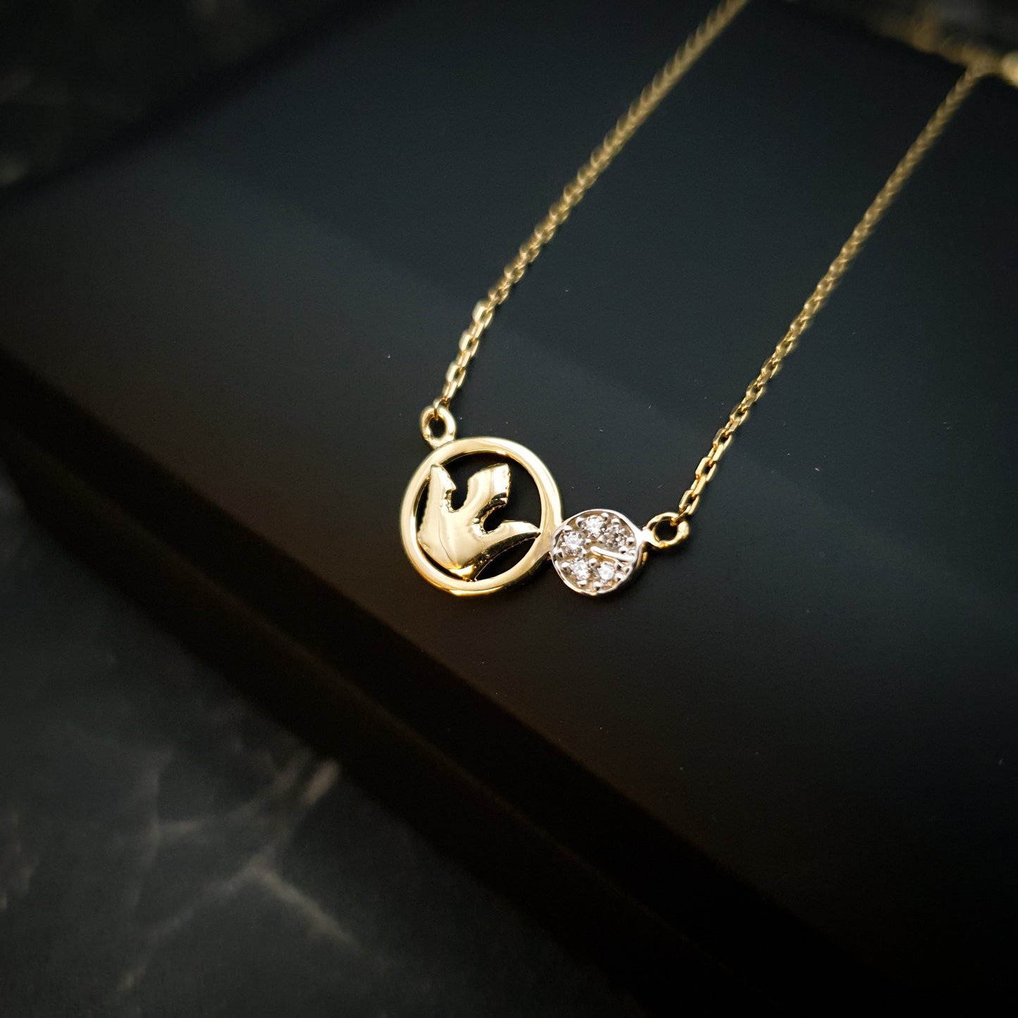 18K Real Gold Crown Necklace, Crown in Circle, Gold Crown, Best Gift For Her, Birthday Gift, High Quality Gold, Crown Necklace,