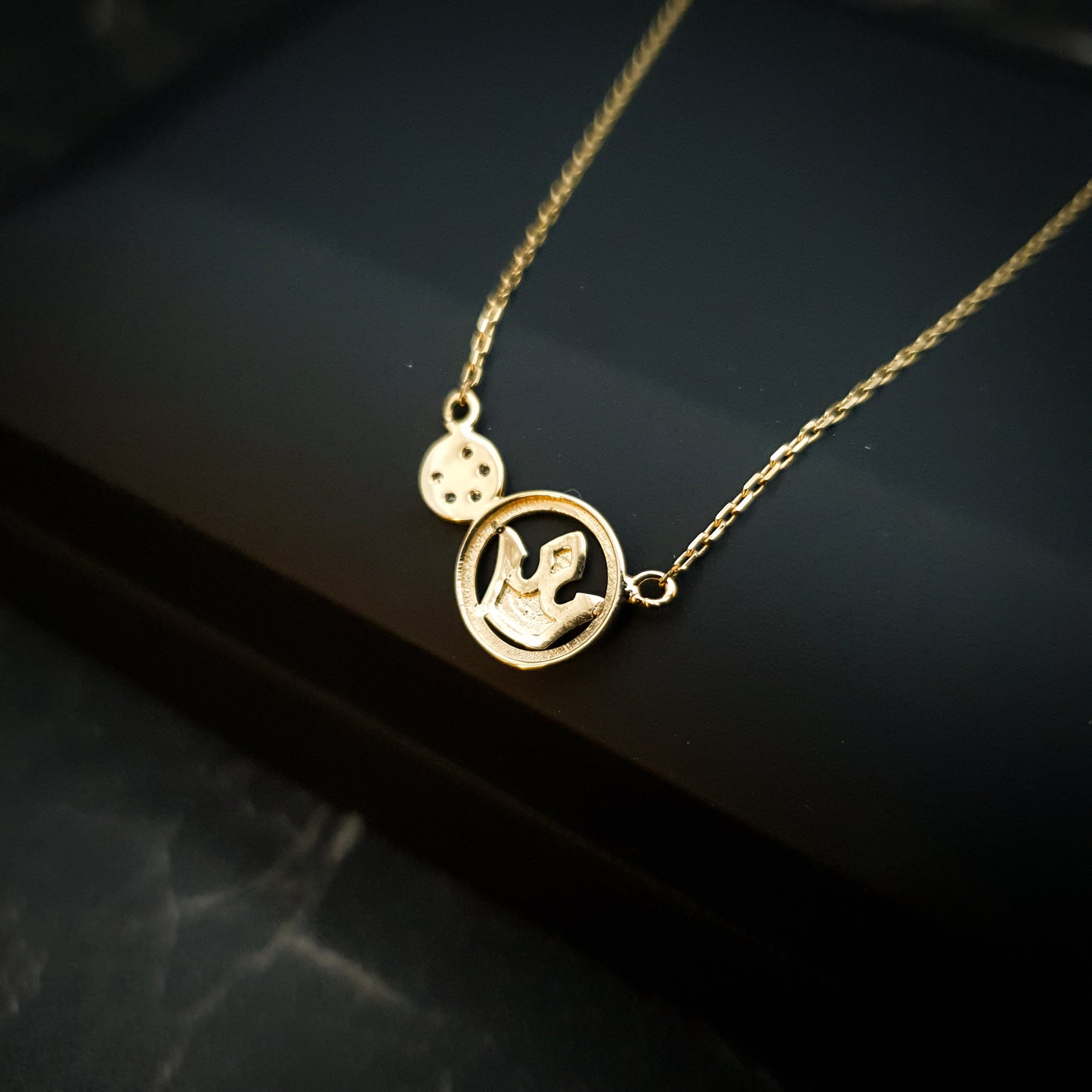 18K Real Gold Crown Necklace, Crown in Circle, Gold Crown, Best Gift For Her, Birthday Gift, High Quality Gold, Crown Necklace,