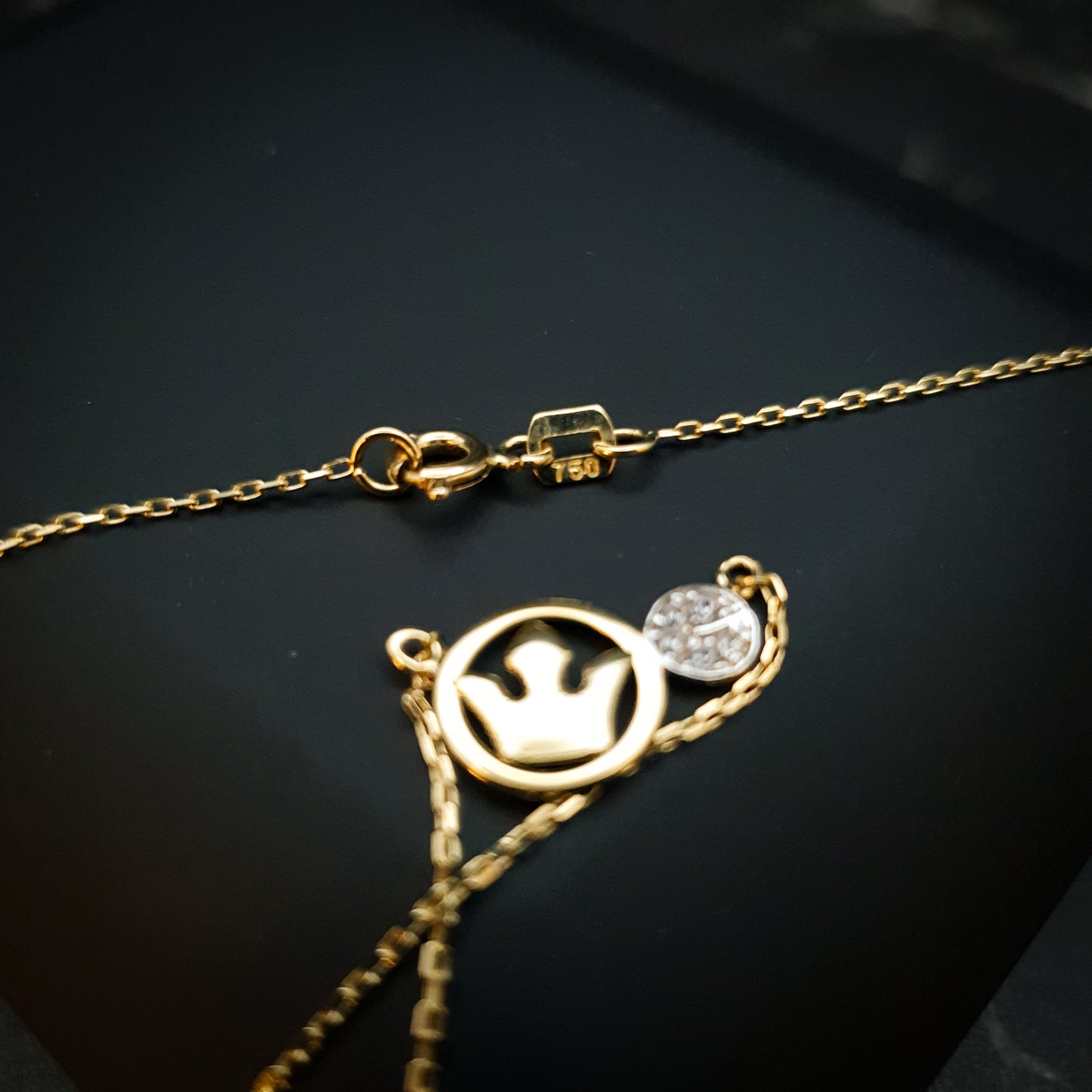 18K Real Gold Crown Necklace, Crown in Circle, Gold Crown, Best Gift For Her, Birthday Gift, High Quality Gold, Crown Necklace,