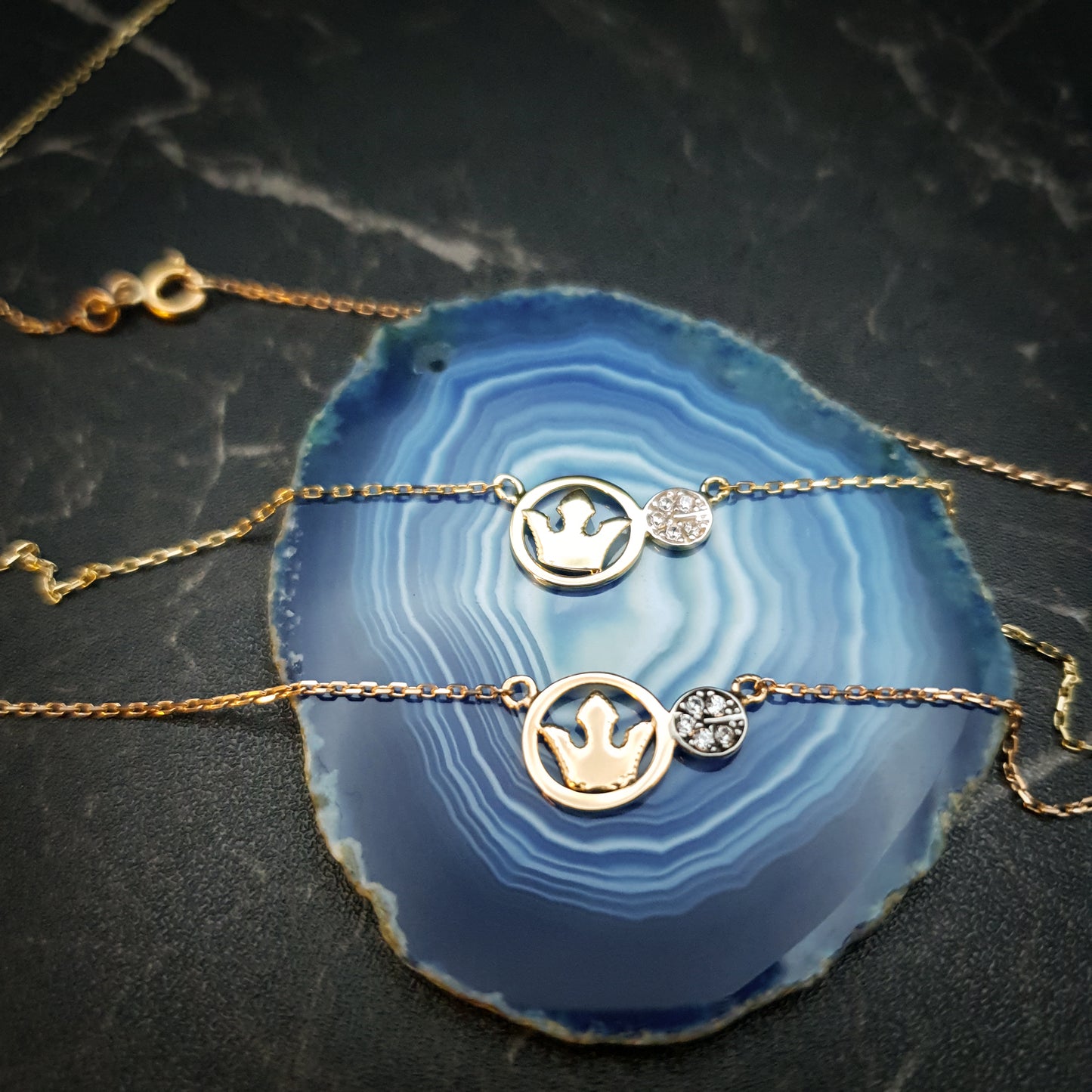 18K Real Gold Crown Necklace, Crown in Circle, Gold Crown, Best Gift For Her, Birthday Gift, High Quality Gold, Crown Necklace,