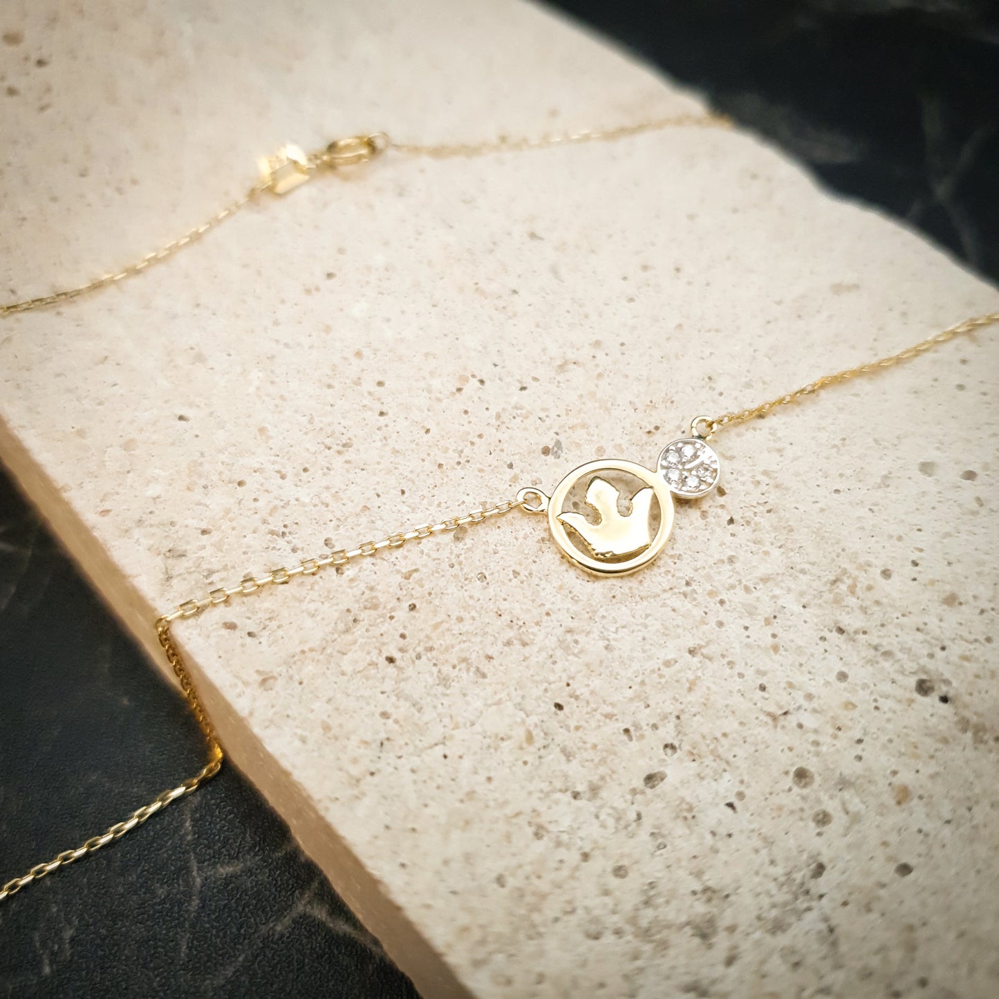 18K Real Gold Crown Necklace, Crown in Circle, Gold Crown, Best Gift For Her, Birthday Gift, High Quality Gold, Crown Necklace,