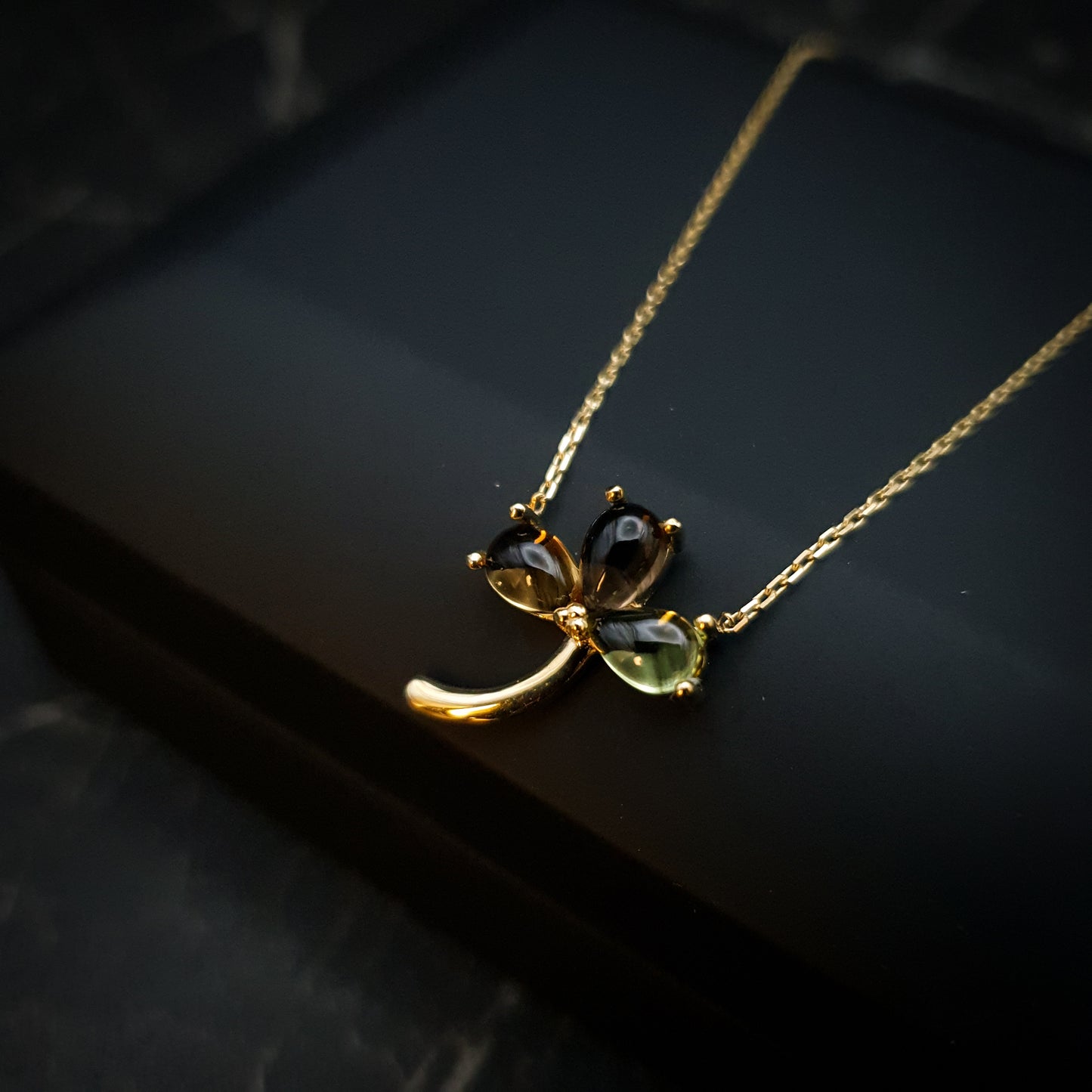 18K Real Gold Three Leaf Clover Necklace, Gold Clover Necklace, Best Gift for Her, Birthday Gift, Three Leaf Clover, High Quality Gold,