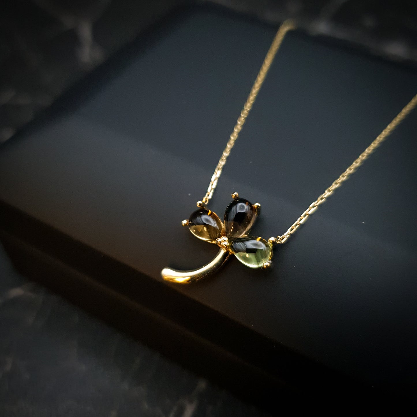 18K Real Gold Three Leaf Clover Necklace, Gold Clover Necklace, Best Gift for Her, Birthday Gift, Three Leaf Clover, High Quality Gold,
