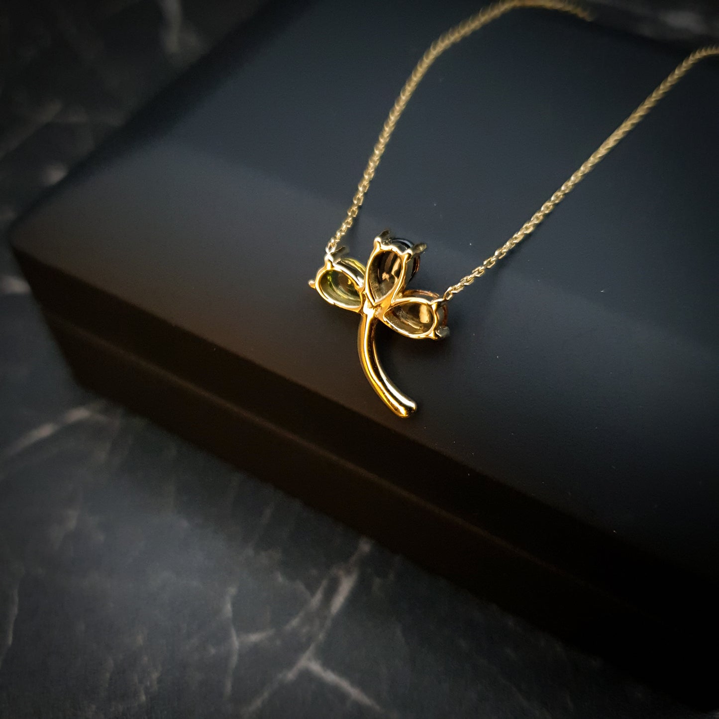 18K Real Gold Three Leaf Clover Necklace, Gold Clover Necklace, Best Gift for Her, Birthday Gift, Three Leaf Clover, High Quality Gold,