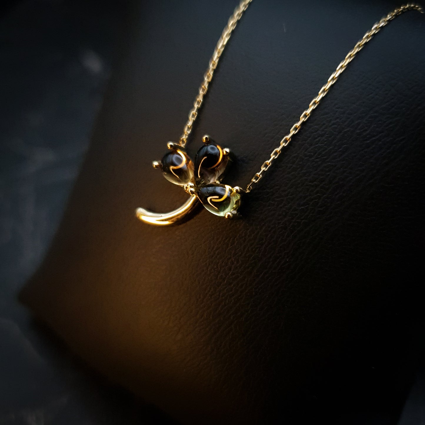 18K Real Gold Three Leaf Clover Necklace, Gold Clover Necklace, Best Gift for Her, Birthday Gift, Three Leaf Clover, High Quality Gold,