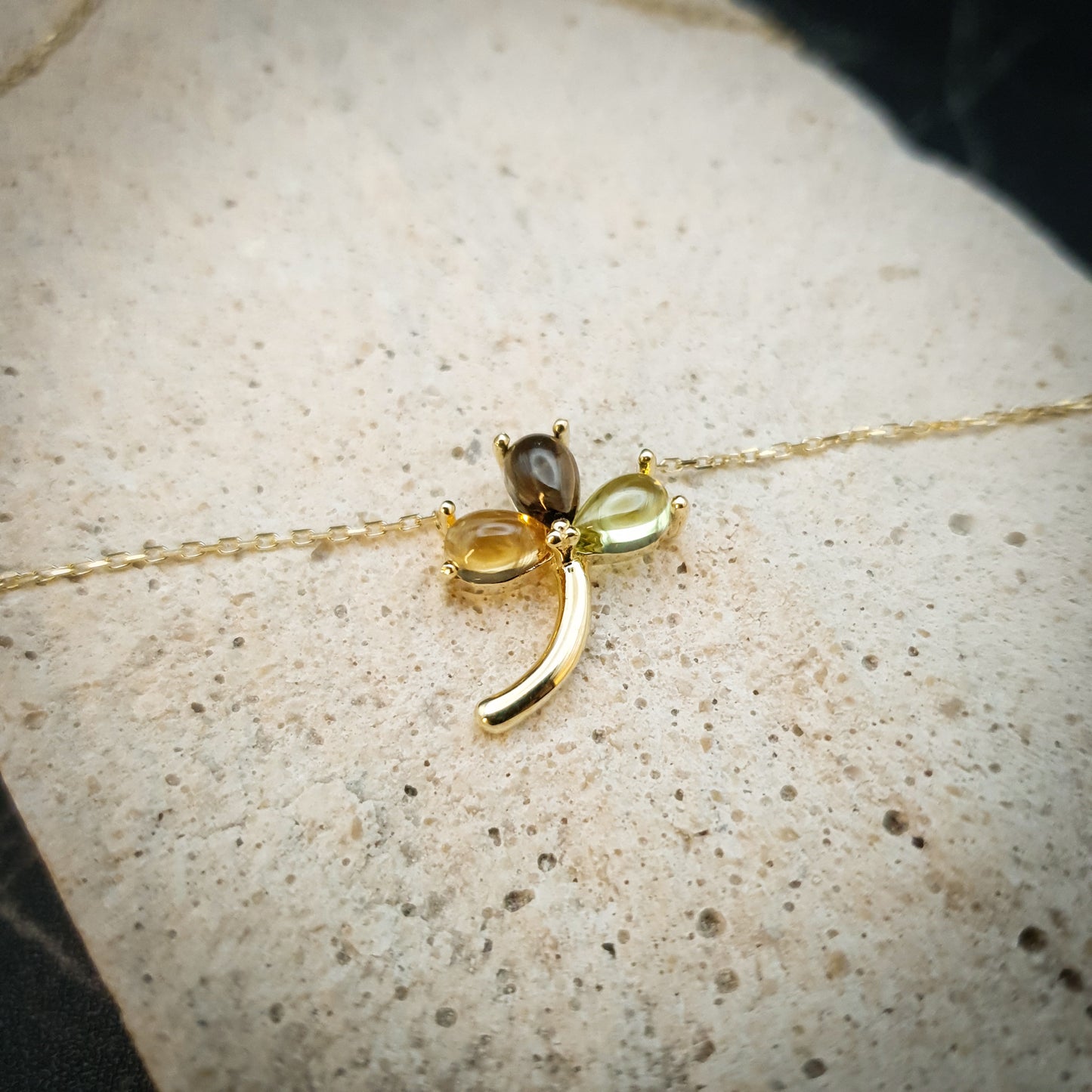 18K Real Gold Three Leaf Clover Necklace, Gold Clover Necklace, Best Gift for Her, Birthday Gift, Three Leaf Clover, High Quality Gold,