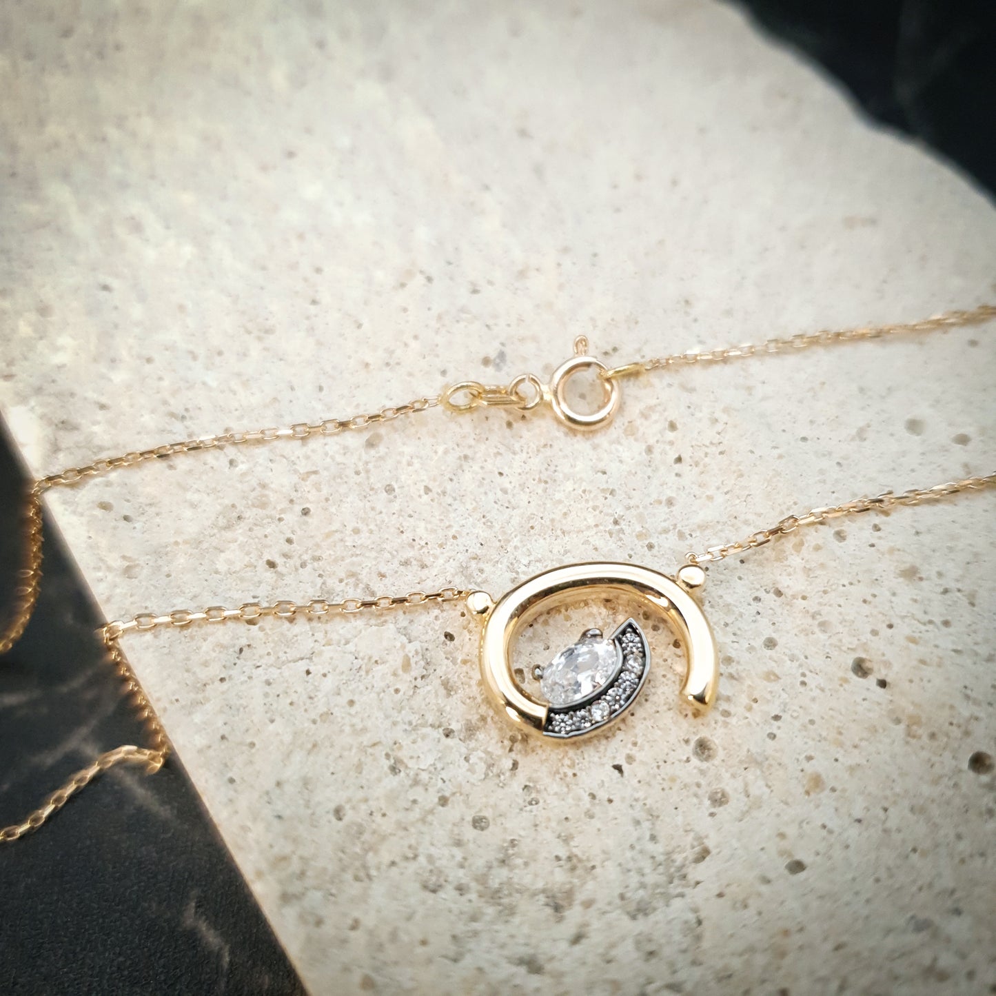 18K Real Gold Forged Whirlpool Necklace, Gold forged, High Quality Gold, Best Gift For Her, Birthday Gift, Valentine Gift, Anniversary Gift