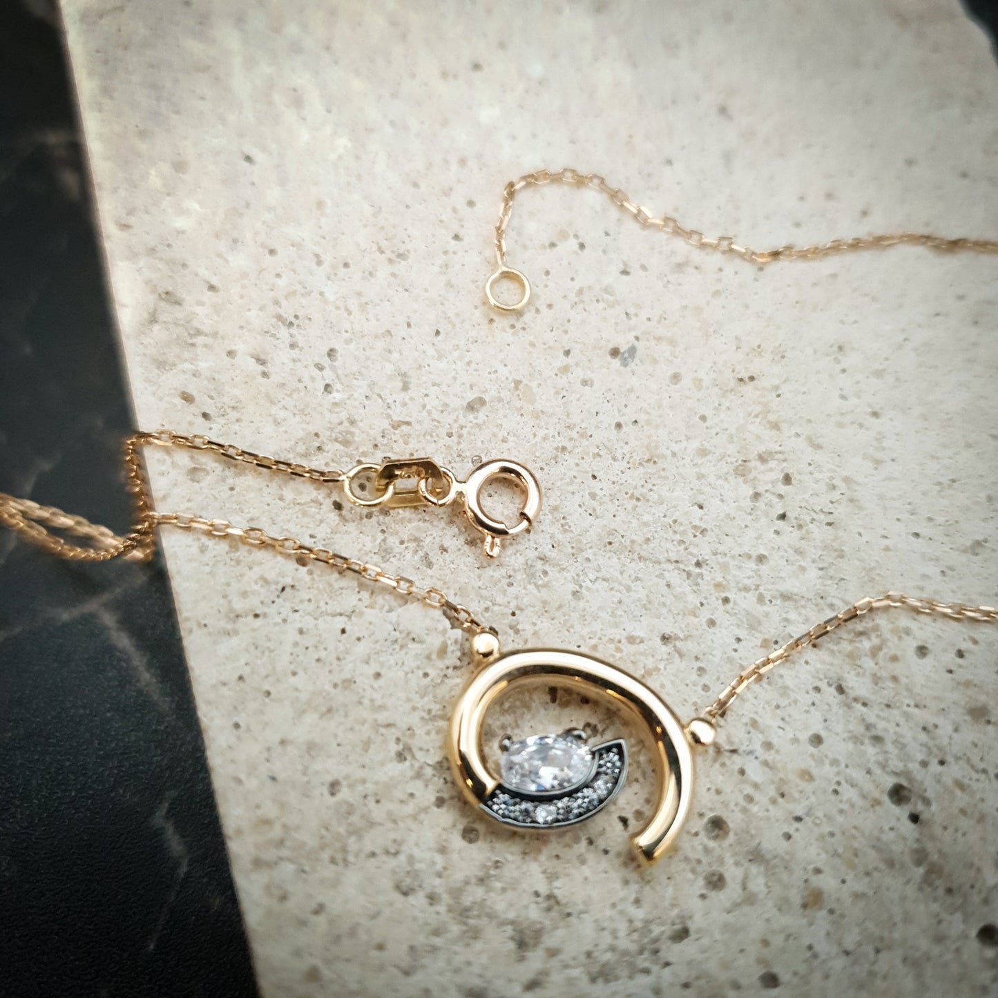 18K Real Gold Forged Whirlpool Necklace, Gold forged, High Quality Gold, Best Gift For Her, Birthday Gift, Valentine Gift, Anniversary Gift