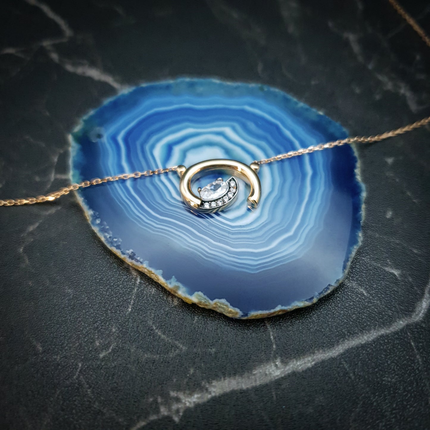 18K Real Gold Forged Whirlpool Necklace, Gold forged, High Quality Gold, Best Gift For Her, Birthday Gift, Valentine Gift, Anniversary Gift