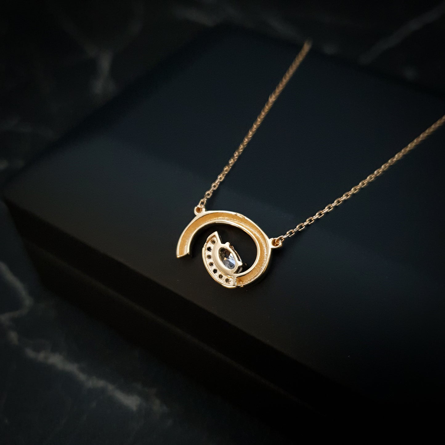 18K Real Gold Forged Whirlpool Necklace, Gold forged, High Quality Gold, Best Gift For Her, Birthday Gift, Valentine Gift, Anniversary Gift