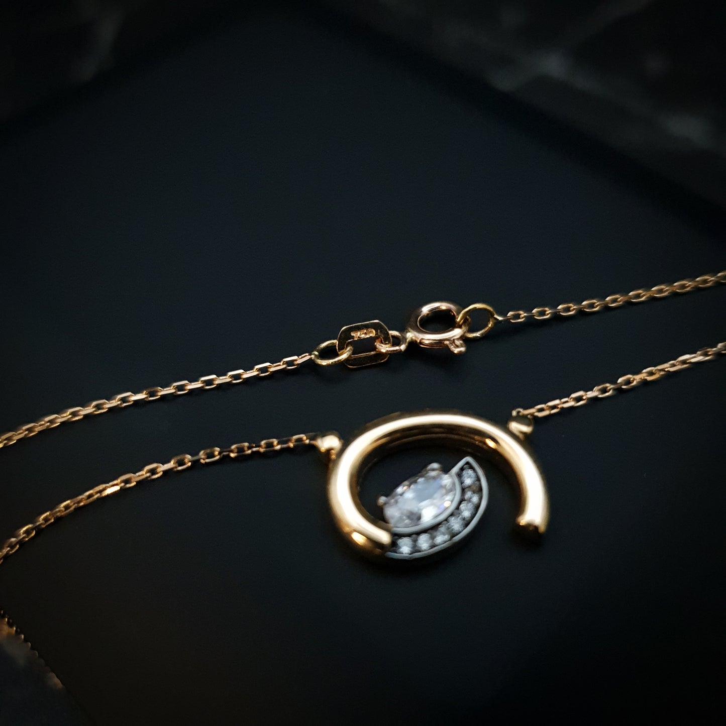 18K Real Gold Forged Whirlpool Necklace, Gold forged, High Quality Gold, Best Gift For Her, Birthday Gift, Valentine Gift, Anniversary Gift