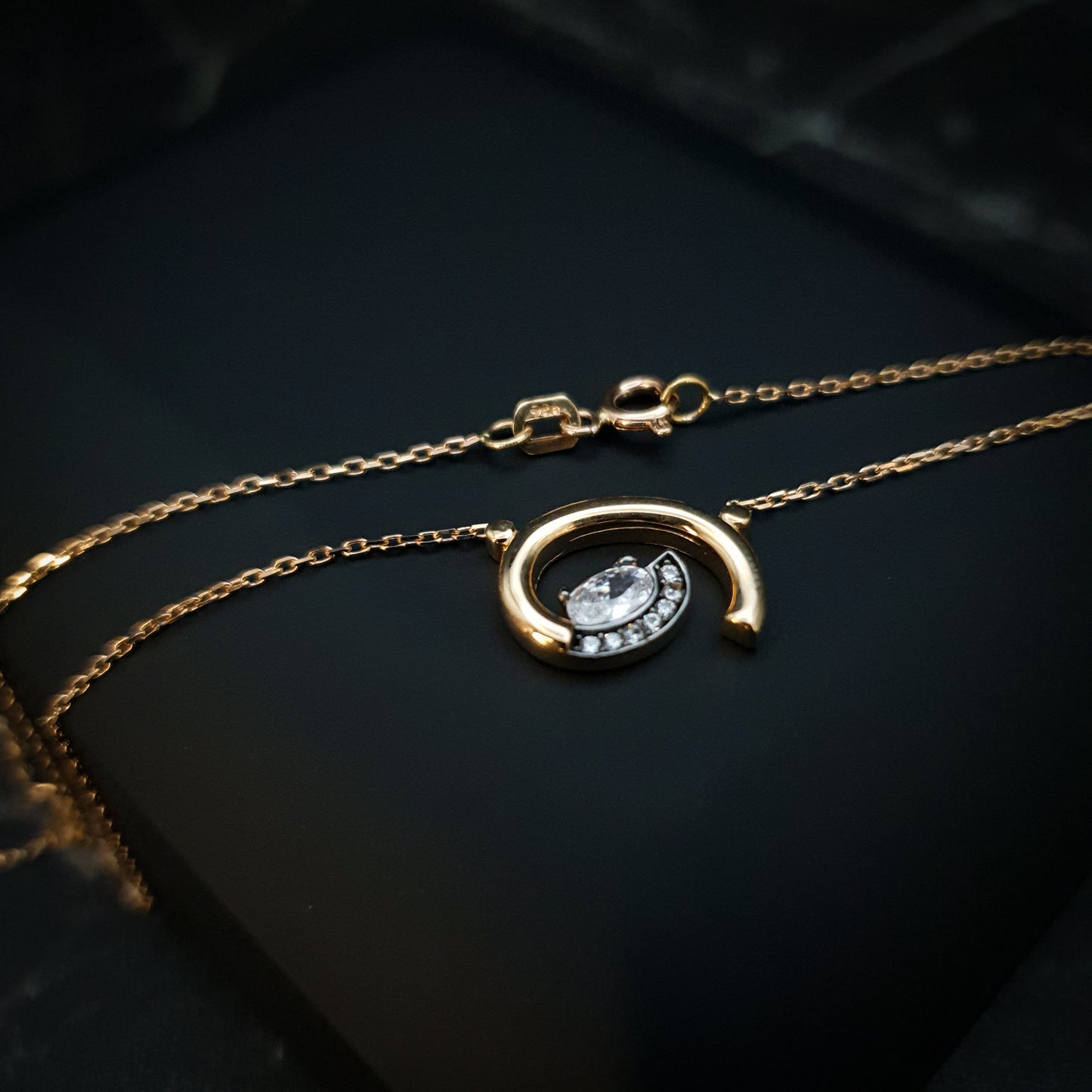 18K Real Gold Forged Whirlpool Necklace, Gold forged, High Quality Gold, Best Gift For Her, Birthday Gift, Valentine Gift, Anniversary Gift