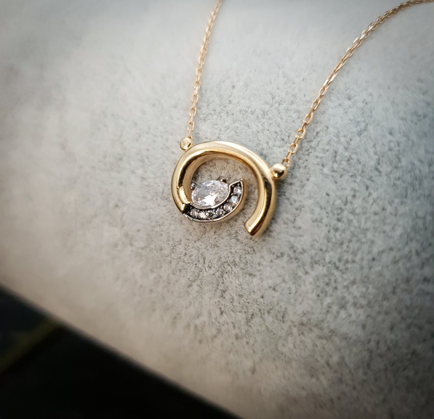18K Real Gold Forged Whirlpool Necklace, Gold forged, High Quality Gold, Best Gift For Her, Birthday Gift, Valentine Gift, Anniversary Gift