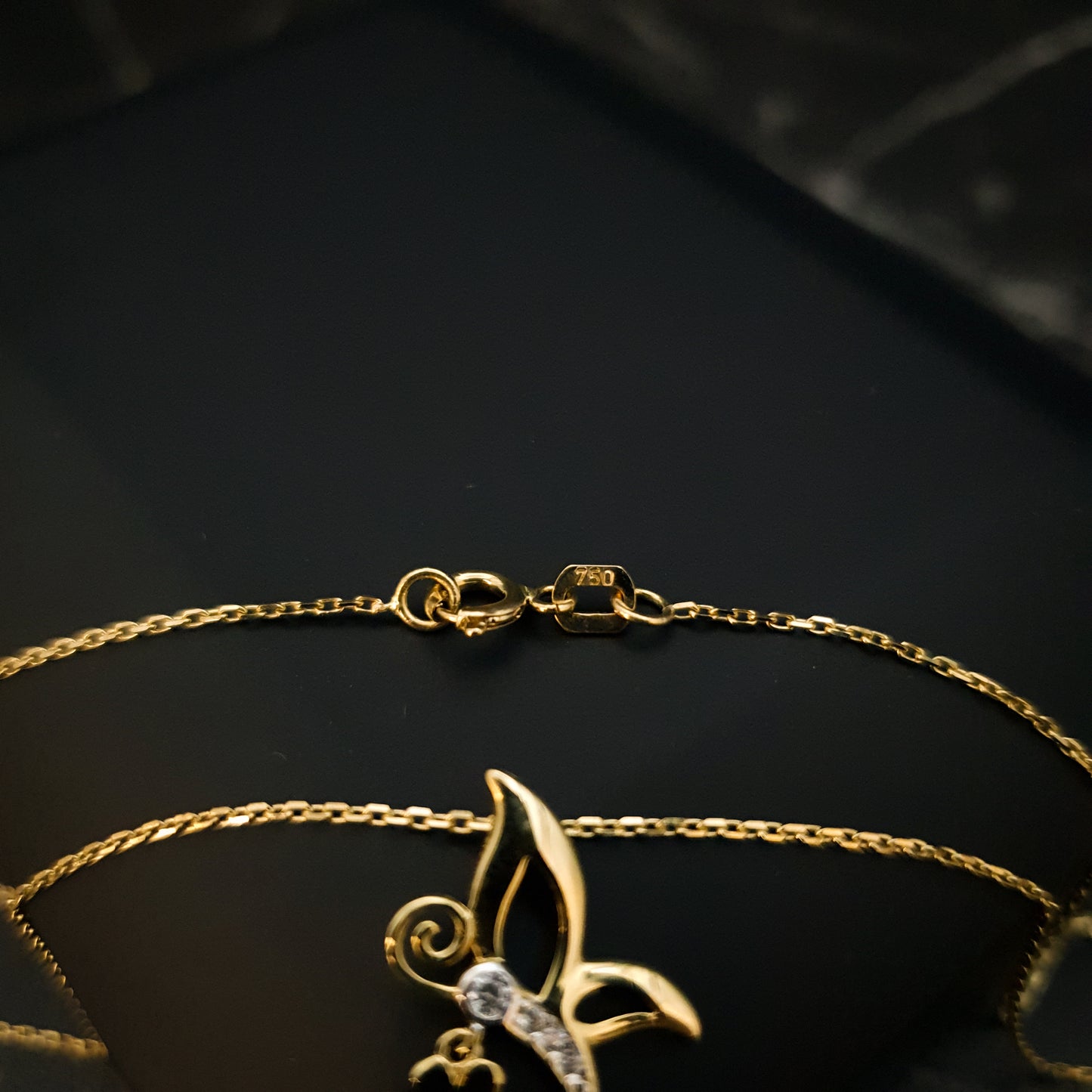 18K Real Gold Butterfly & Flower Necklace, Butterfly Necklace, Flower Necklace, Best Gift For Her, Birthday Gift, High Quality Gold,
