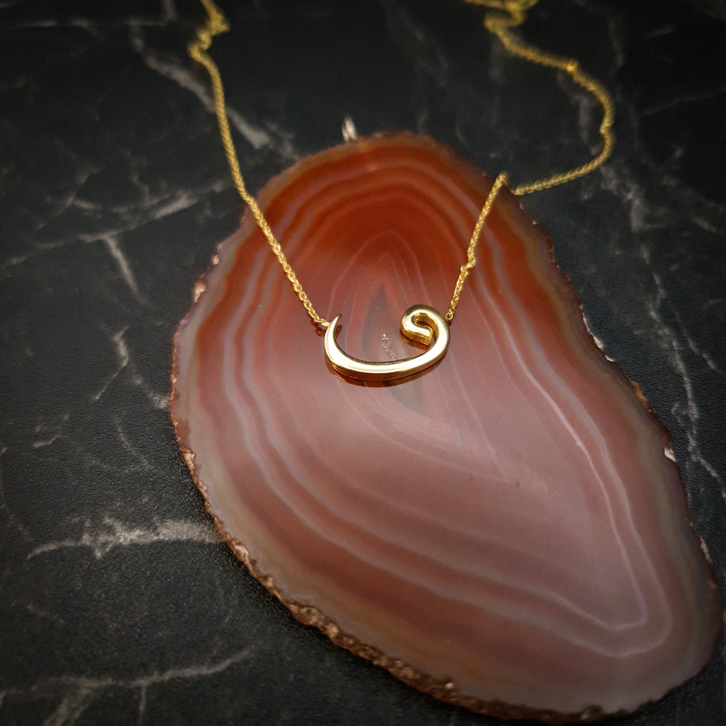 18K Real Gold Vav Letter Necklace, V Letter in Persian, Vav Letter Pendant, V letter in Persian & Arabic, Best gift for her, Birthday gift,
