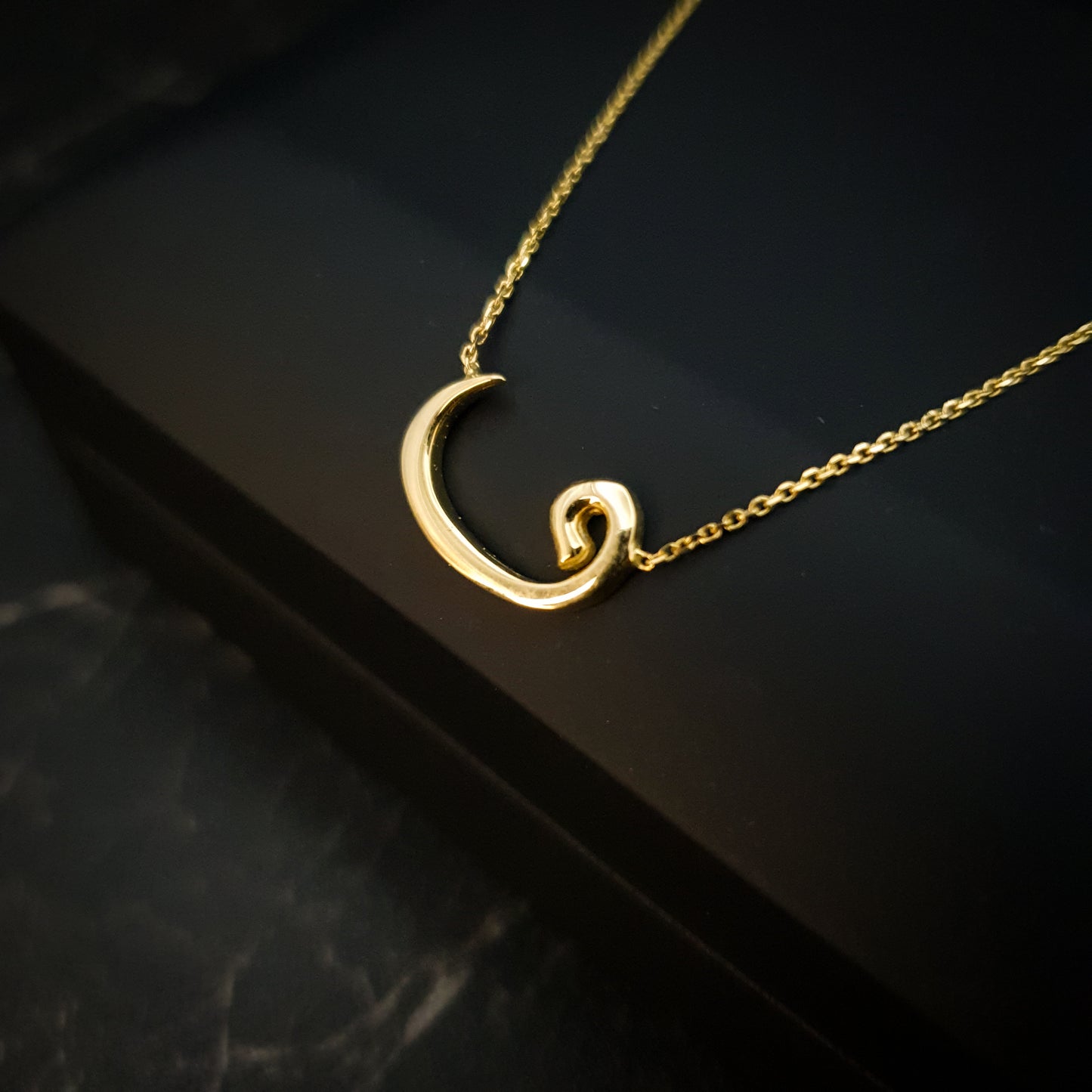 18K Real Gold Vav Letter Necklace, V Letter in Persian, Vav Letter Pendant, V letter in Persian & Arabic, Best gift for her, Birthday gift,
