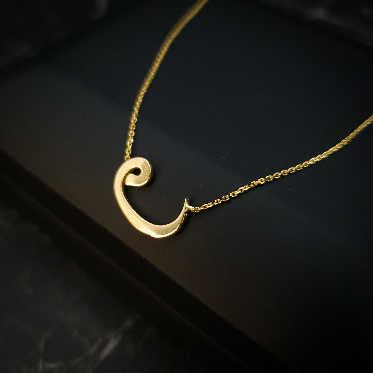 18K Real Gold Vav Letter Necklace, V Letter in Persian, Vav Letter Pendant, V letter in Persian & Arabic, Best gift for her, Birthday gift,
