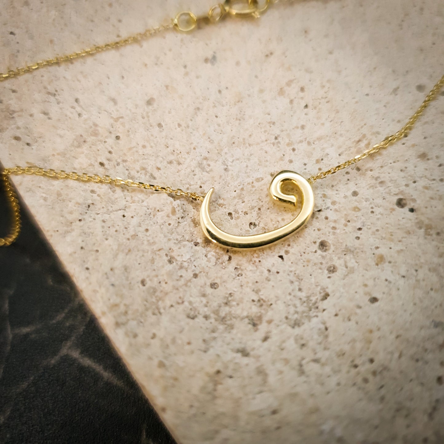 18K Real Gold Vav Letter Necklace, V Letter in Persian, Vav Letter Pendant, V letter in Persian & Arabic, Best gift for her, Birthday gift,