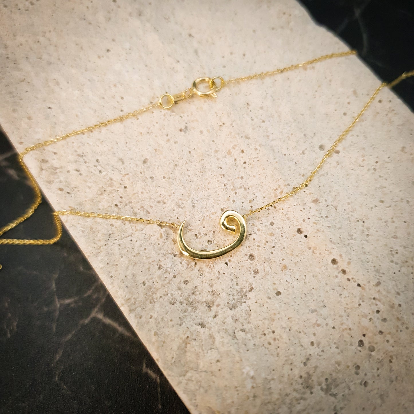 18K Real Gold Vav Letter Necklace, V Letter in Persian, Vav Letter Pendant, V letter in Persian & Arabic, Best gift for her, Birthday gift,